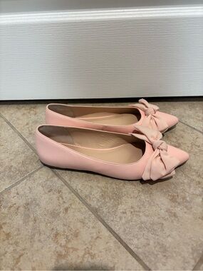 Jack Rogers Women's Pink Bow Pointed Toe Flats